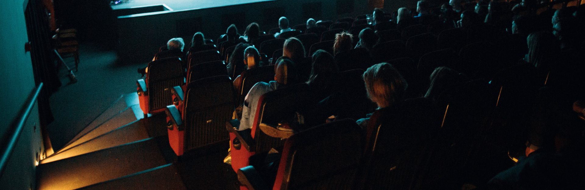 People Watching Movie on a Cinema